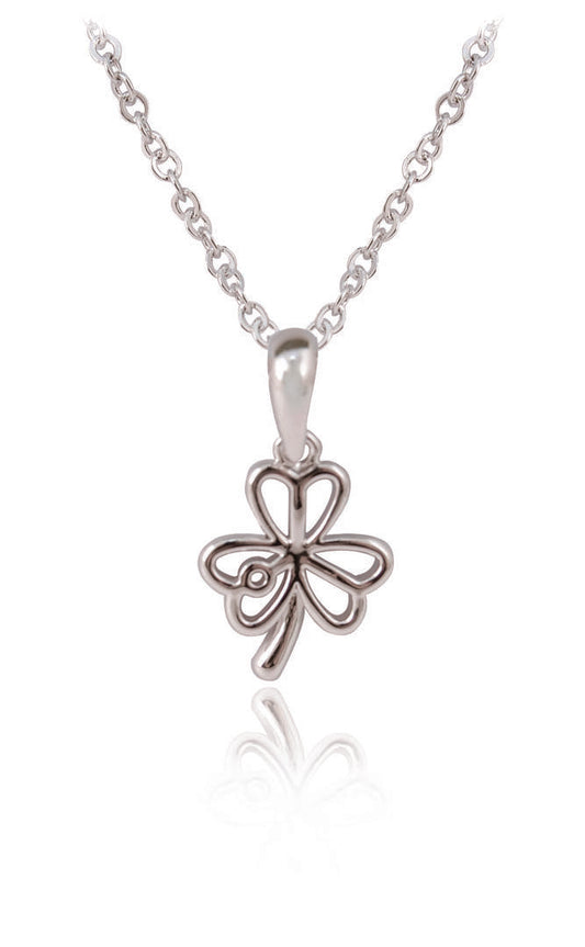 Ribbon Shamrock Pendant - Irish jewellery