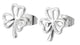 Ribbon CZ Shamrock Earrings Silver - Irish jewellery