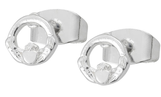 Mini Claddagh Earrings Silver - Irish jewellery