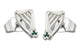 Mini Harp Shamrock Earrings - Irish jewellery