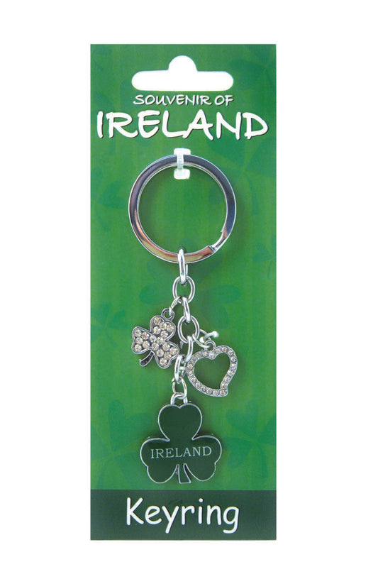 Large Shamrock Charm Keyring - Irish keyrings