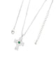 Silver Celtic Cross W/Green Centre - Irish jewellery