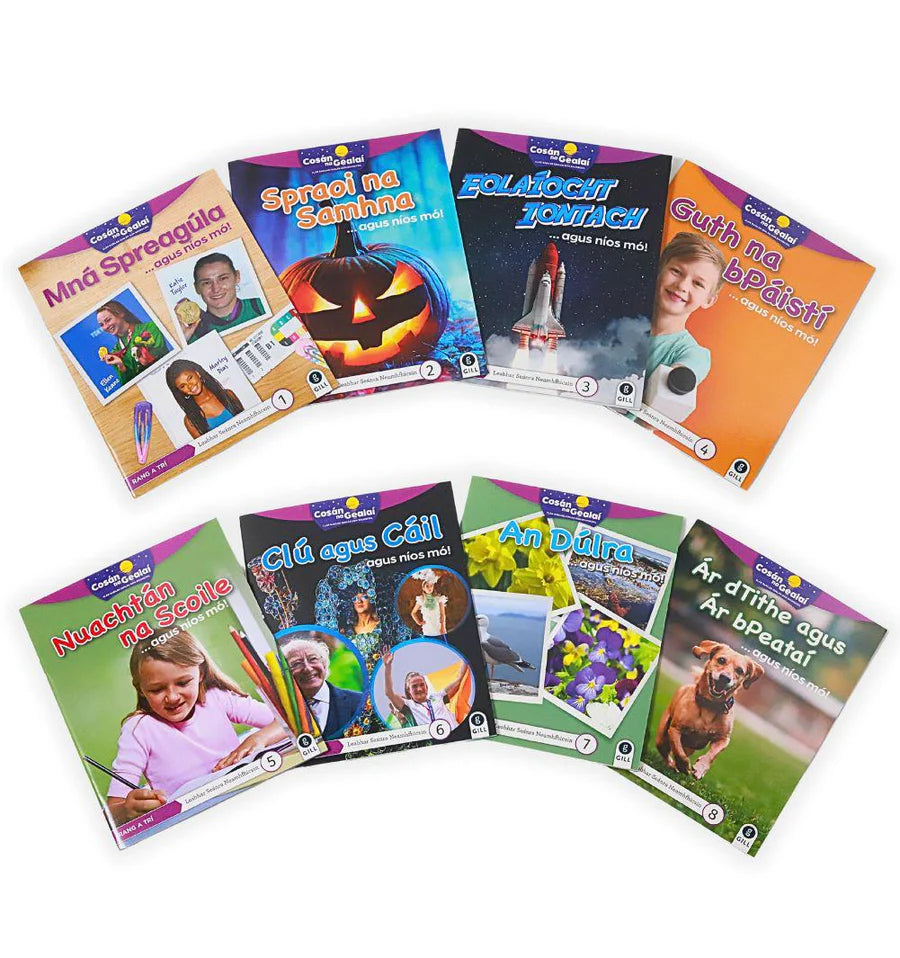 Cosán na Gealaí 3RD CLASS Non-fiction Reader PACK of 8