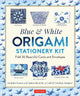 Blue & White Origami Stationery Kit: Fold 36 Beautiful Cards and Envelopes: Includes Papers and Instructions for 12 Origami Note Projects