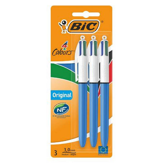 BIC - Card 3 Original 4 Colour Retractable Biros