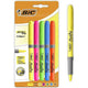 BIC - Card 5 Assorted 3.4mm Grip Highlighter Pens