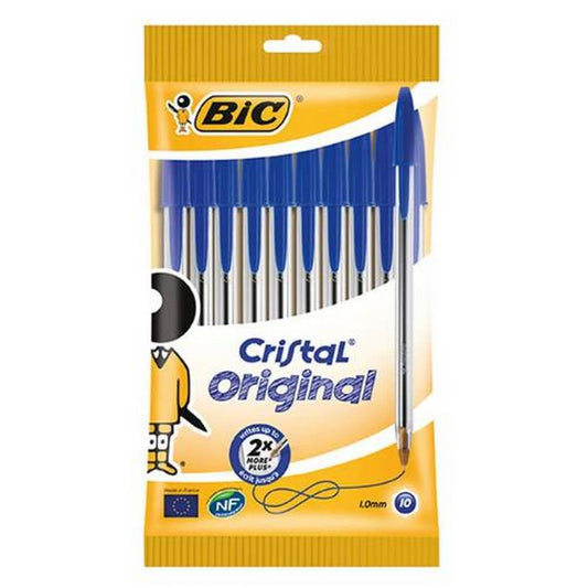 BIC - Packet of 10 Cristal Ballpoint Pens - Blue
