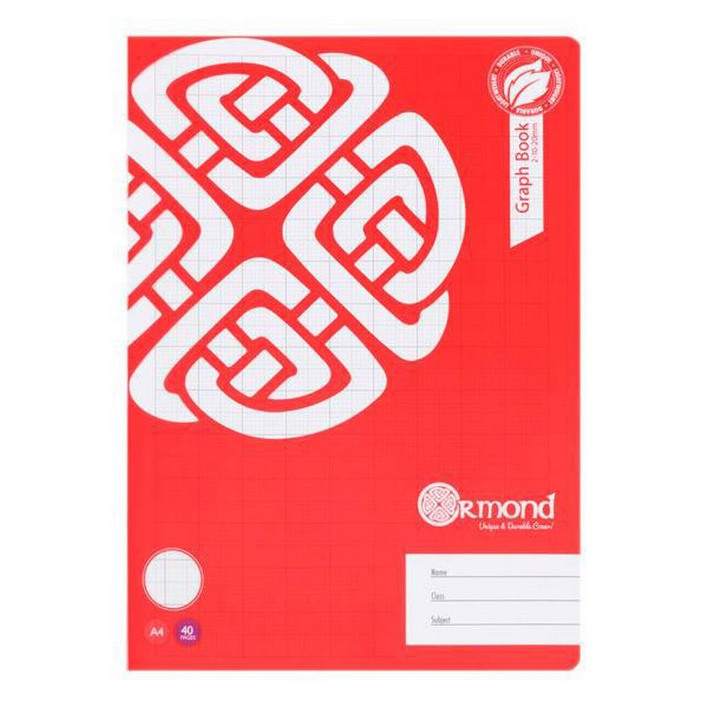 Ormond A4 40pg Durable Cover Graph Book