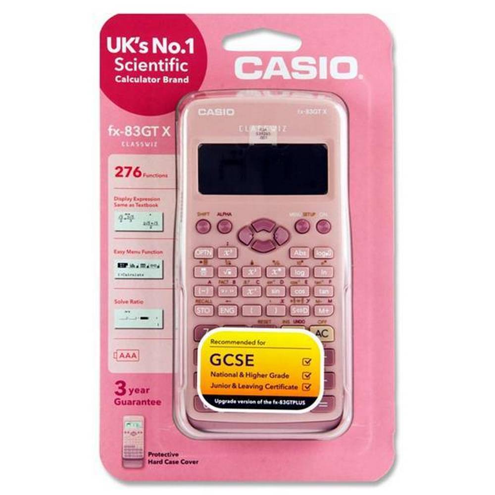 Casio fx-83GT X - Scientific Calculator - 276 Functions - Pink