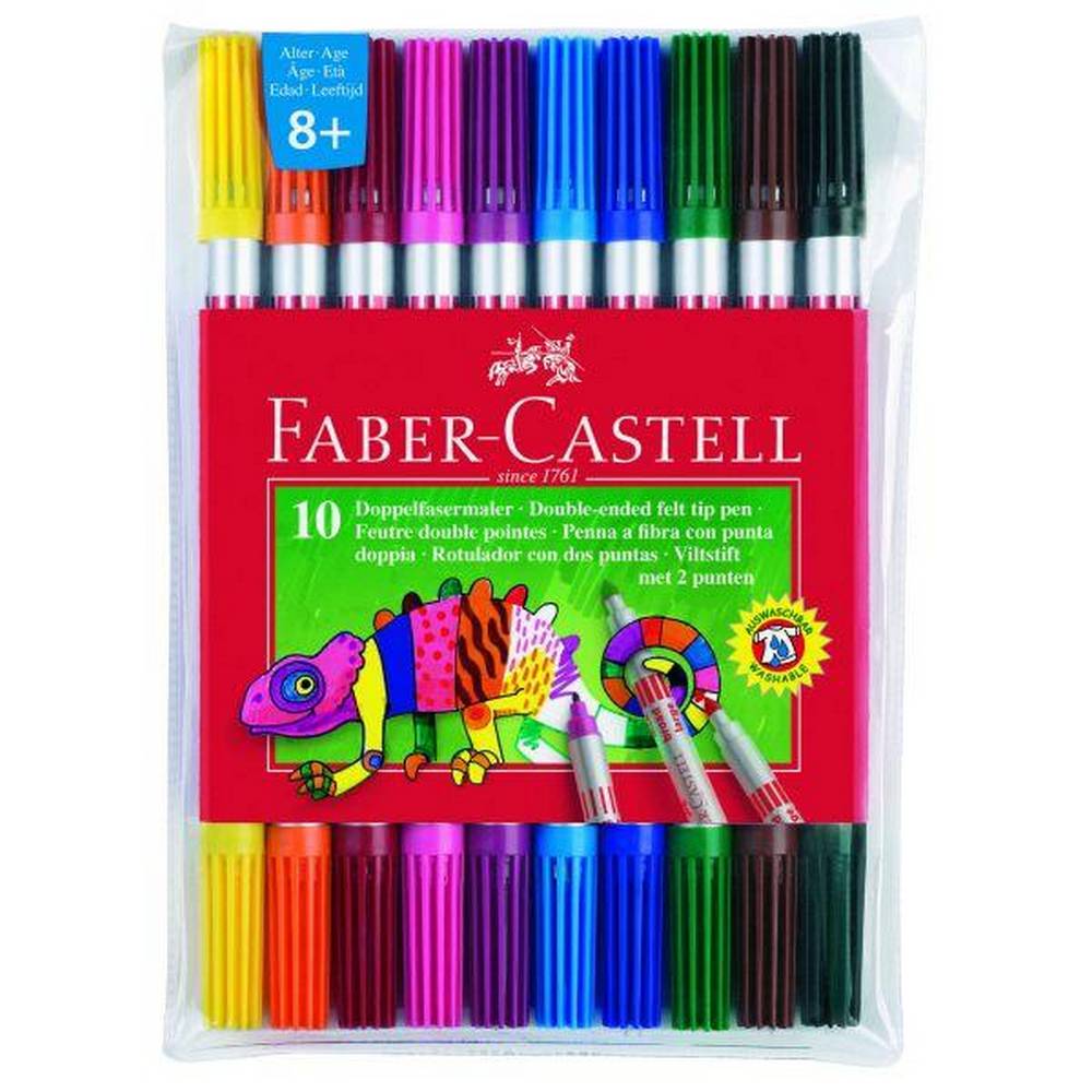Double Fibre Tip Pens - Wallet of 10