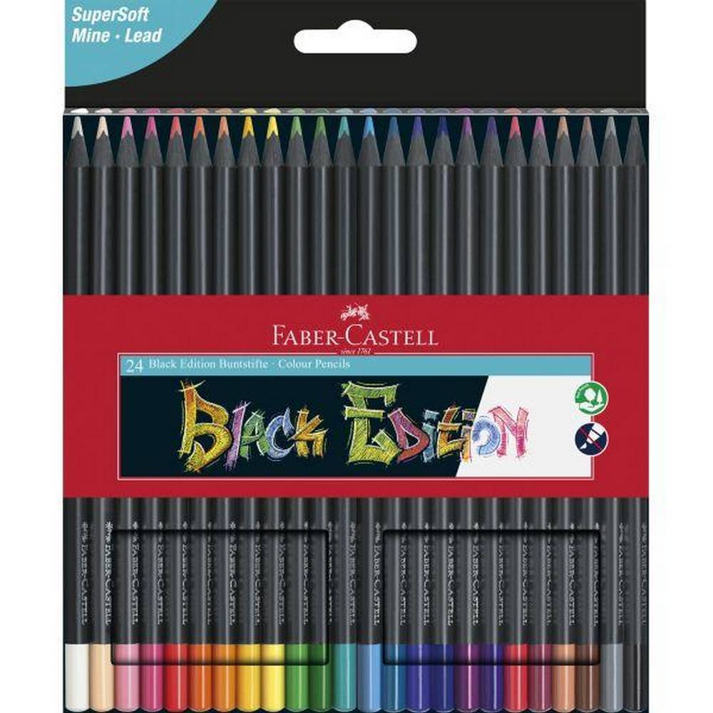 Faber-Castell - 24 Colouring Pencils - Black Edition