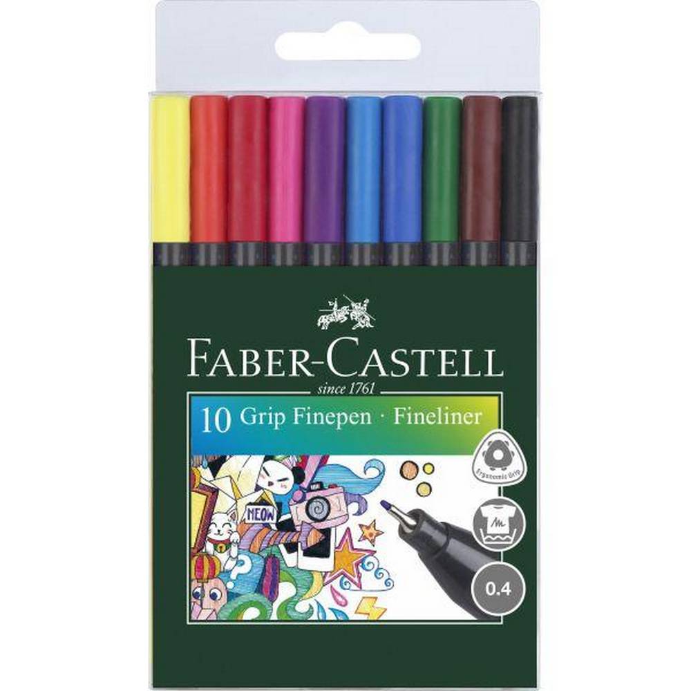 Faber-Castell - Grip Finepen Set Of 10 - 0.4mm