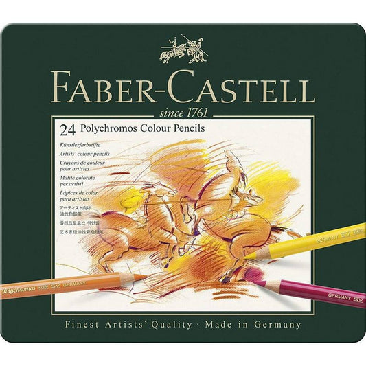 Faber Castell - Polychromos Colour Pencils - Tin of 24