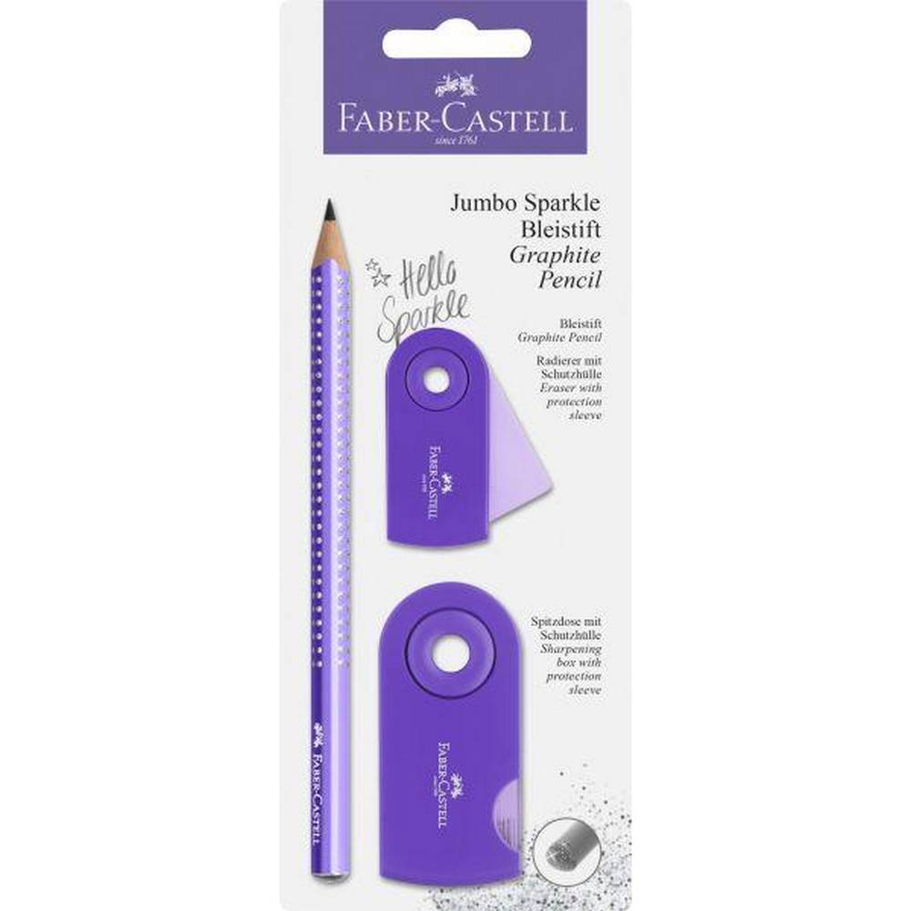 Jumbo Sparkle Lilac Pencil Set Blister