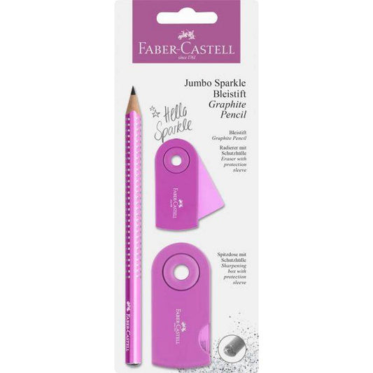 Jumbo Sparkle Pink Pencil Set Blister