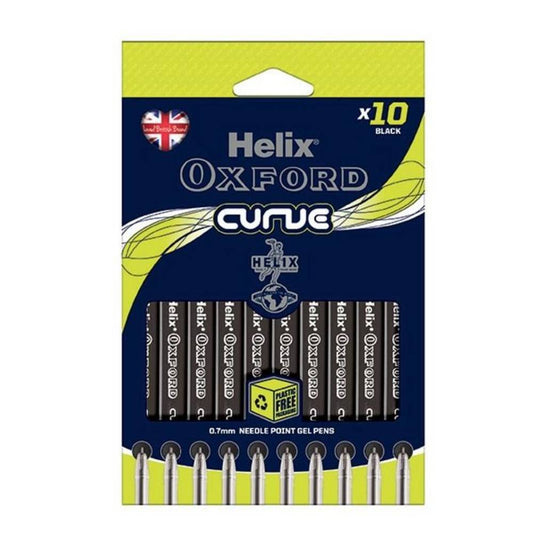 Helix Oxford Curve - 10 Ballpoint Pens - Black
