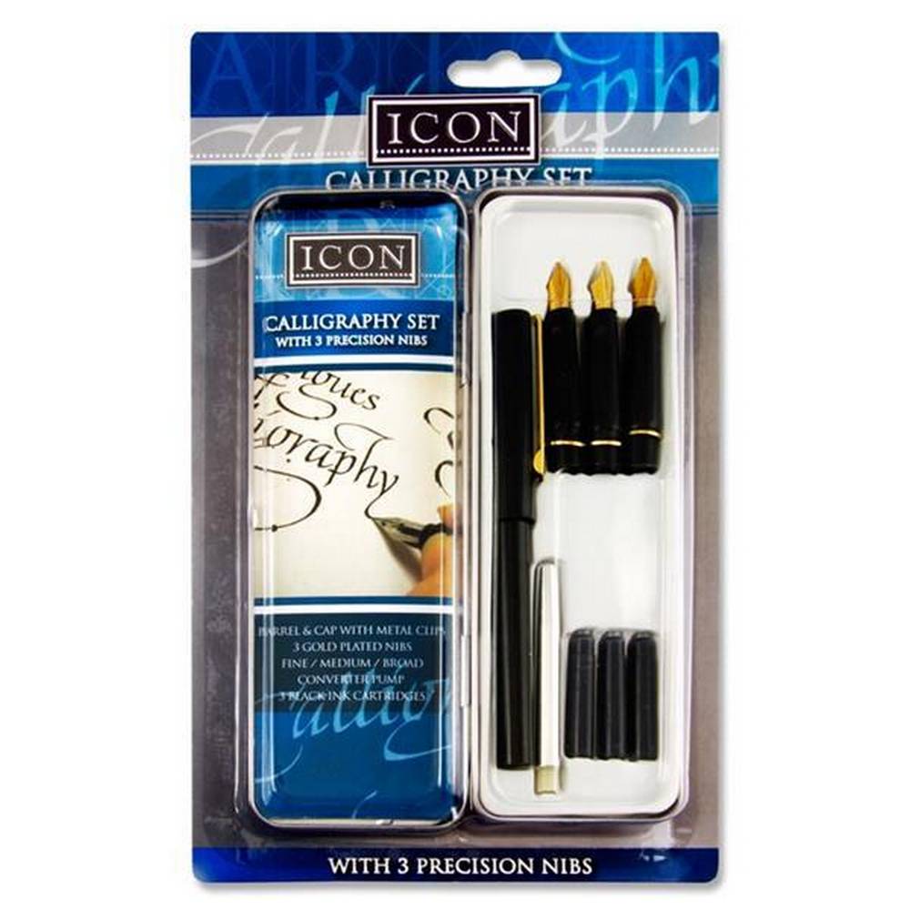 Icon Calligraphy Set In Tin