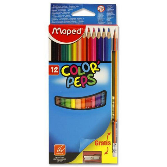Maped Packet of 12 Color'peps Colour Pencils + Free Pencil/sharpener