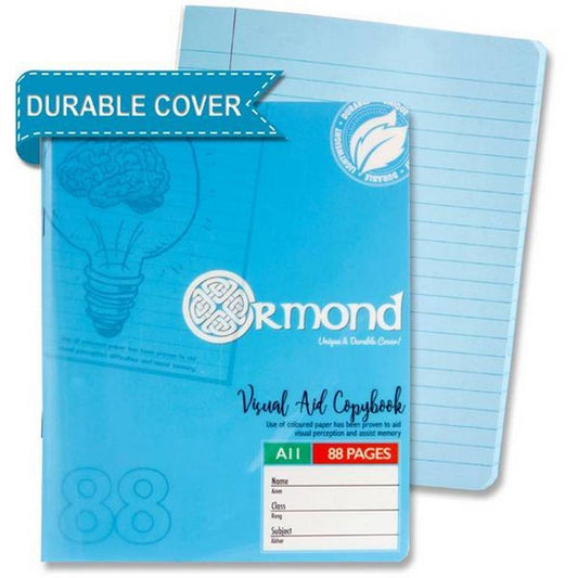 Ormond 88pg A11 Visual Memory Aid Durable Cover Copy Book - Blue