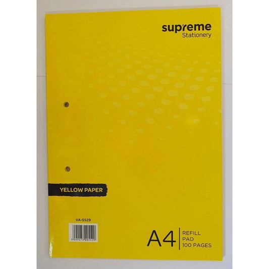 Supreme Stationery - Visual Aid A4 Refill Pad 100 Page - Yellow