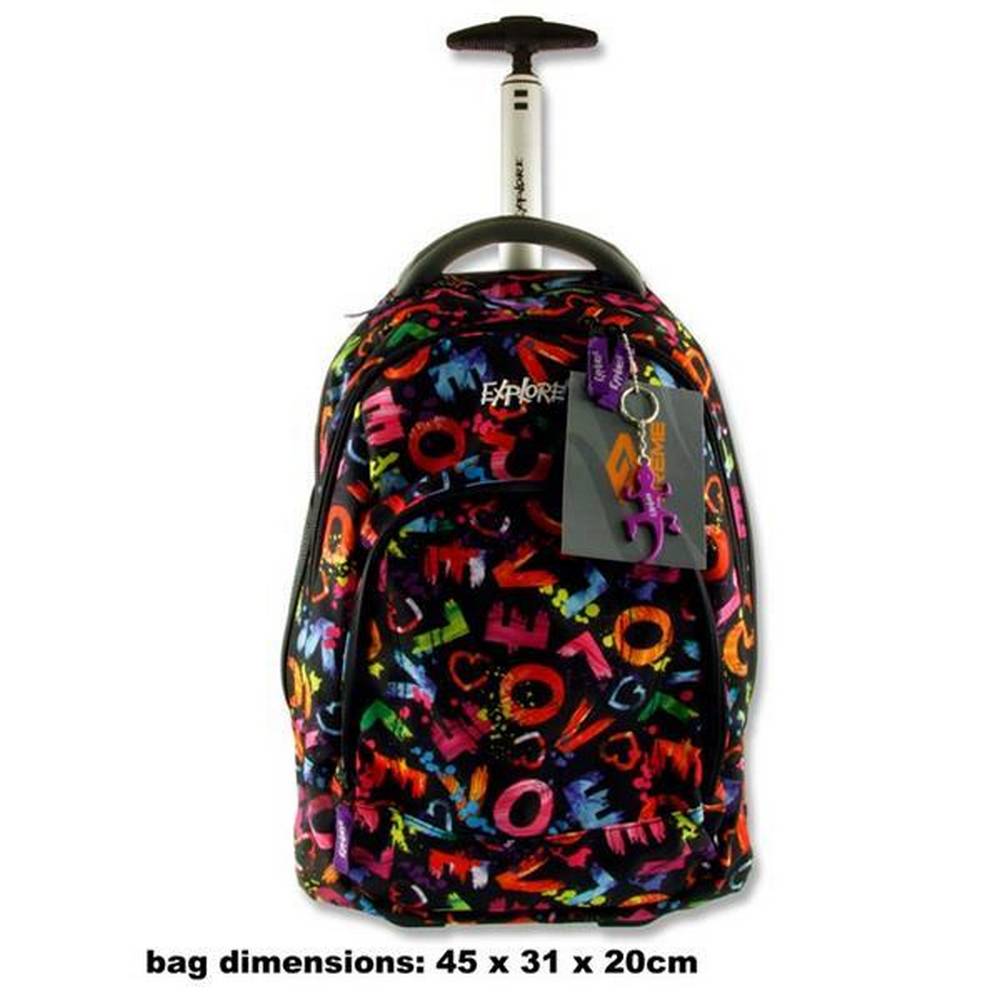 Explore Trolley Backpack - Letters With Black