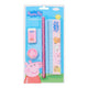 Peppa Pig - Set Of Ruler, Eraser, Sharpener, Pencil In Blister