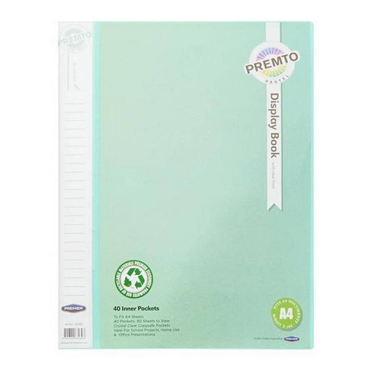 Premto Pastel A4 40 Pocket Display Book - Mint Magic