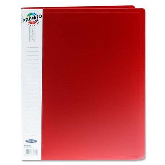 Premier Premto A4 40 Pocket Display Book - Rhubarb