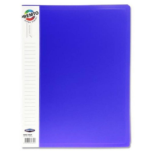 Premier Premto A4 40 Pocket Display Book - Ultra Violet