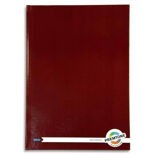 Premier Premtone A4 160pg Hardcover Notebook - Rhubarb