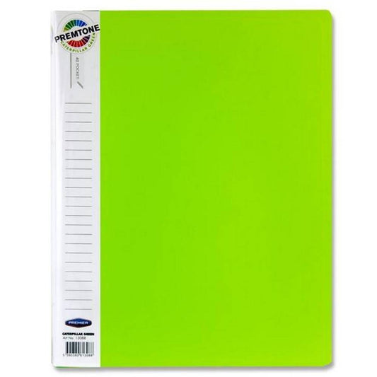 Premier Premtone A4 40 Pocket Display Book - Caterpillar Green