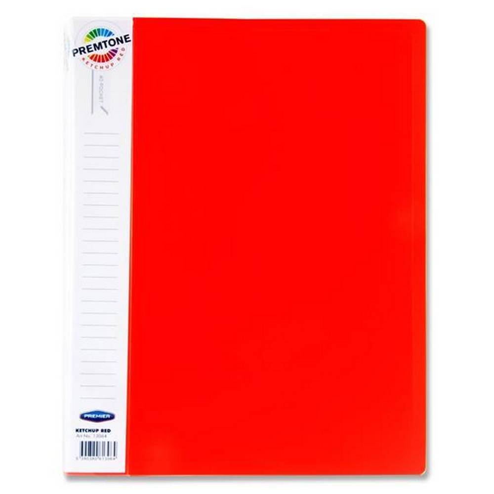 Premier Premtone A4 40 Pocket Display Book - Ketchup Red