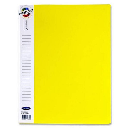 Premier Premtone A4 40 Pocket Display Book - Sunshine Yellow