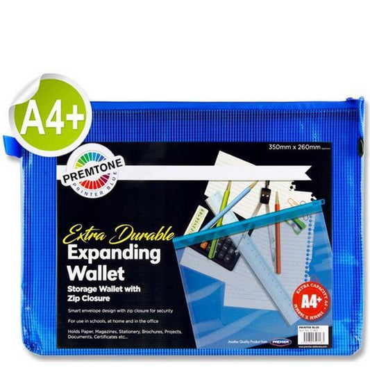 Premier Premtone A4+ Extra Durable Mesh Wallet - Printer Blue