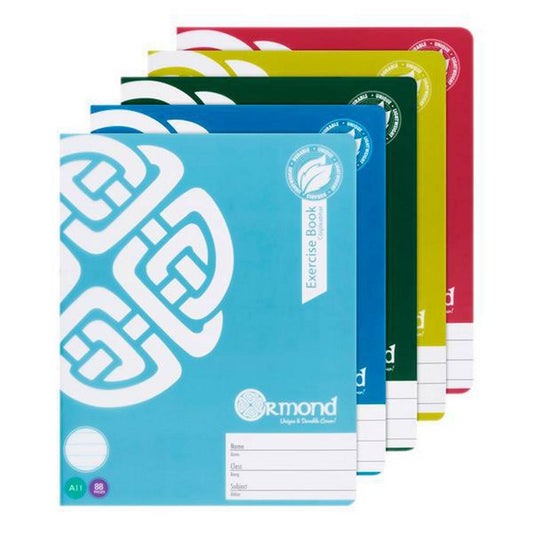 Ormond Pack of 5x A11 - 88 Page Durable Cover Copy Book - Bold