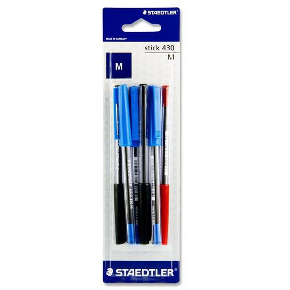 Staedtler Ball Point Pens - Assorted Pack (3 Blue, 2 Black, 1 Red)