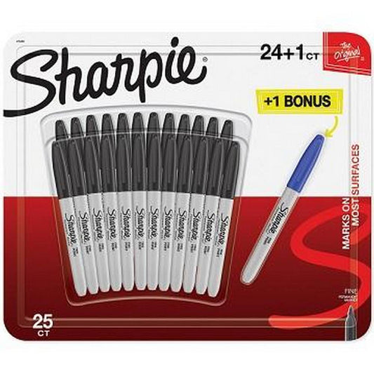 Sharpie 24 Black Permanent Markers
