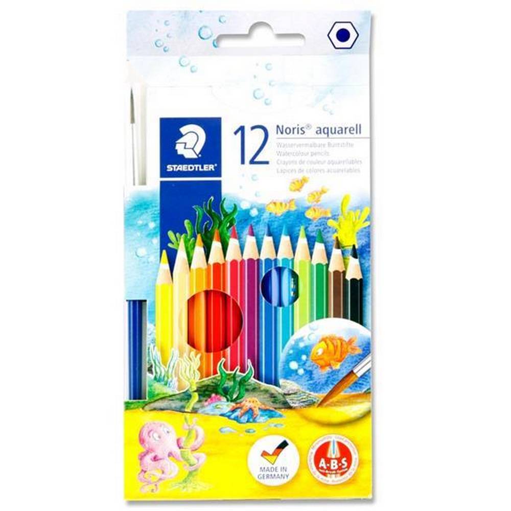 Staedtler - Box of 12 Watercolour Pencils & Paintbrush