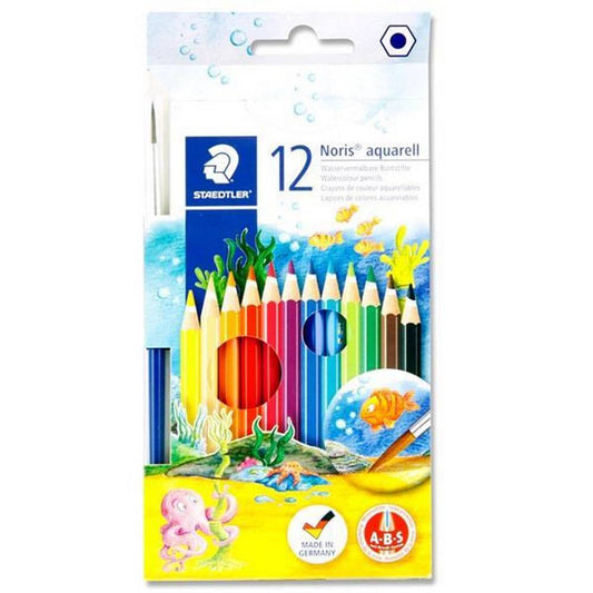Staedtler - Box of 12 Watercolour Pencils & Paintbrush