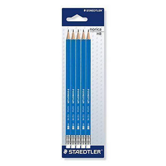 Staedtler Norica HB Pencils with Eraser Tip - Pack of 5