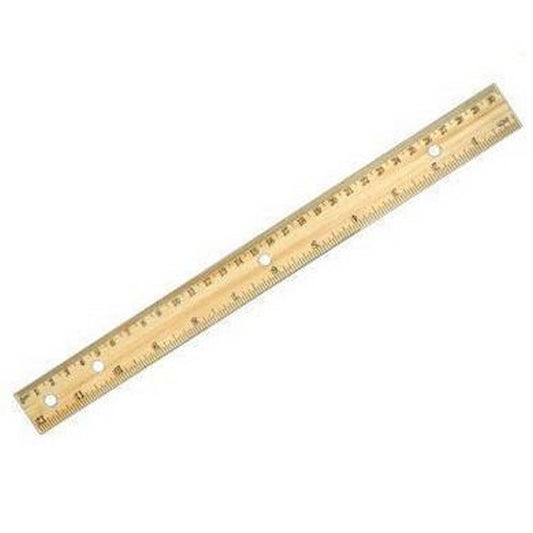 12"/30cm Wooden Ruler