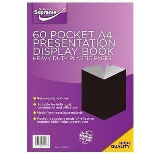 A4 60 Pocket Display With Presentation - Black