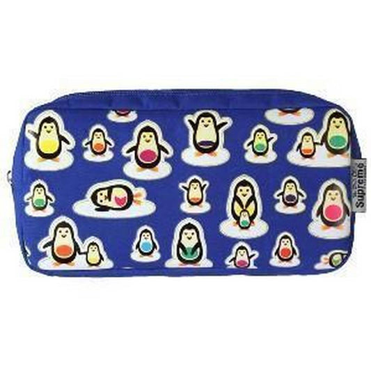 Double Zip Penguin Pencil Case