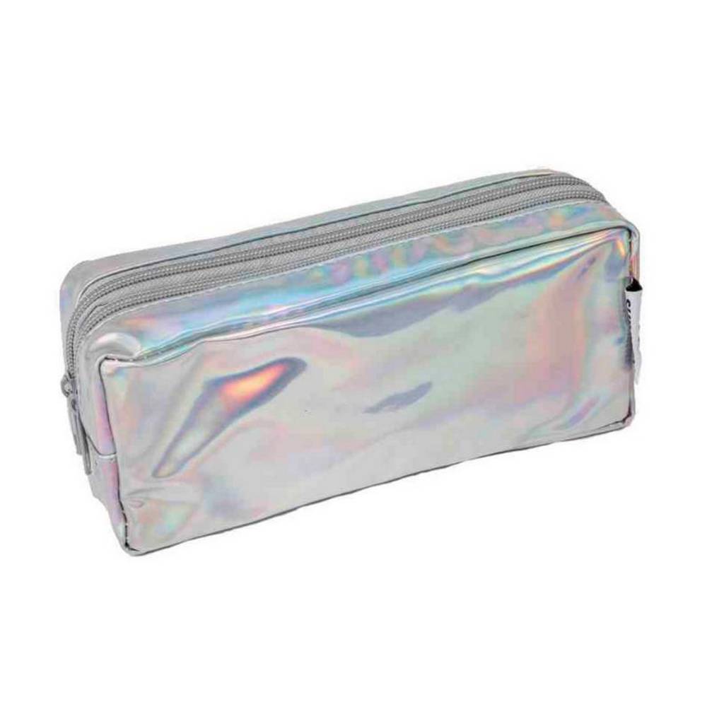 Silver Iridium Double Pencil Case