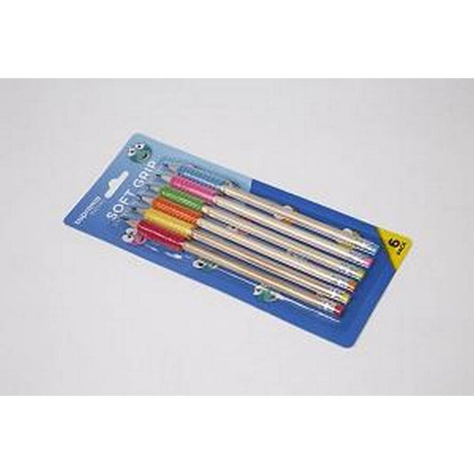 Supreme Stationery - 6 Pack of Pencils With Grips