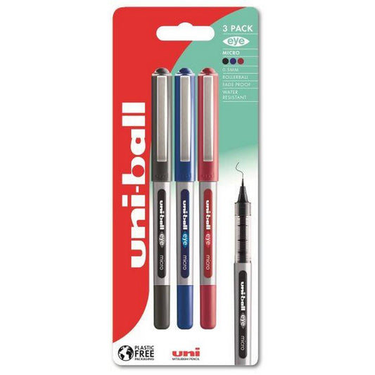 Uni-Ball - 150 Eye Fine 3 Pack - Black / Blue / Red
