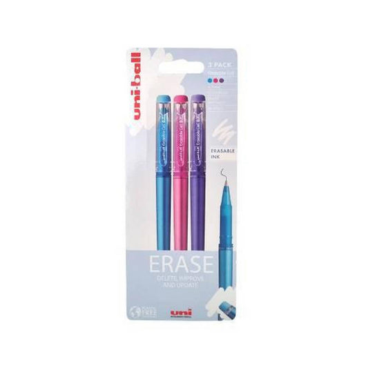 Uni-Ball - Erasable Capped 3 Piece - Sky Blue / Pink / Violet