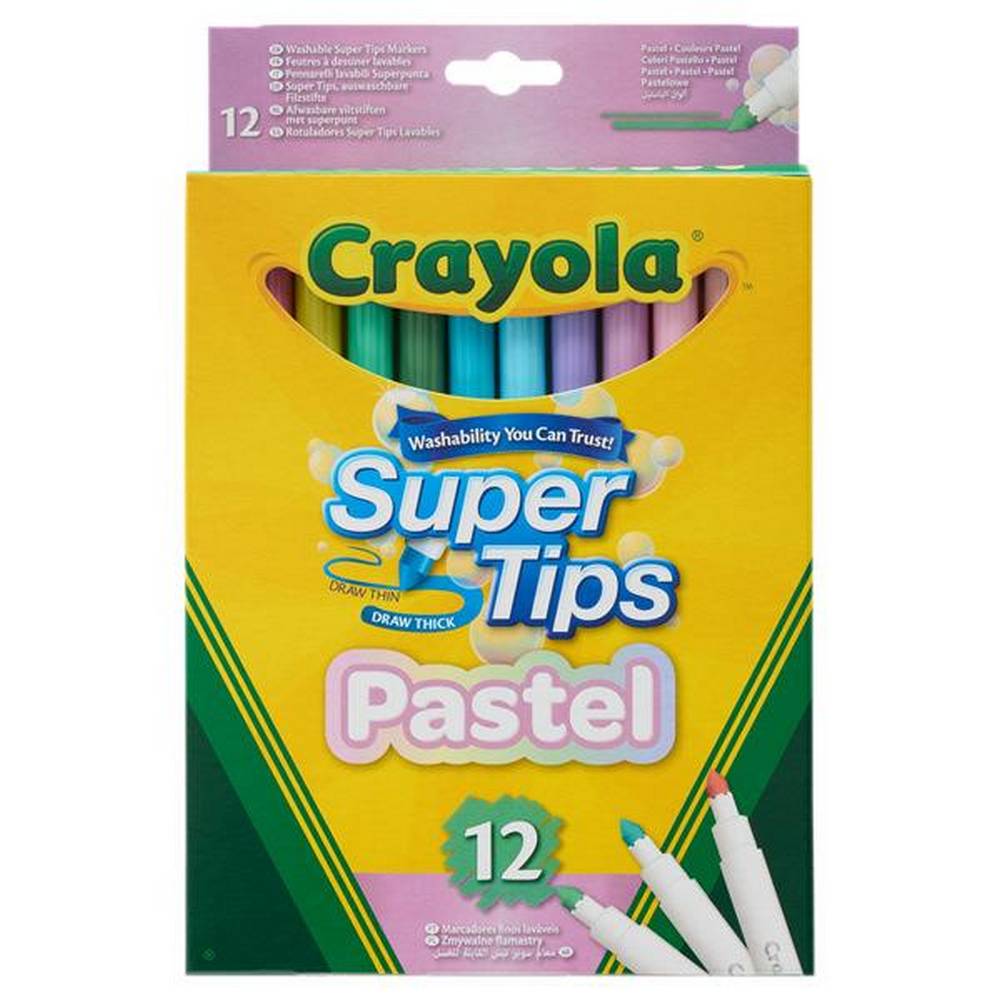 Crayola - Supertips Washable Markers - Pastel - Pack of 12