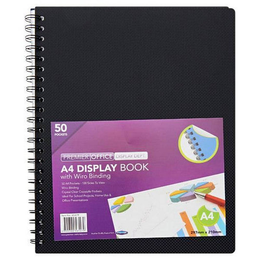 50 Pocket Display - Spiral Bound - Black