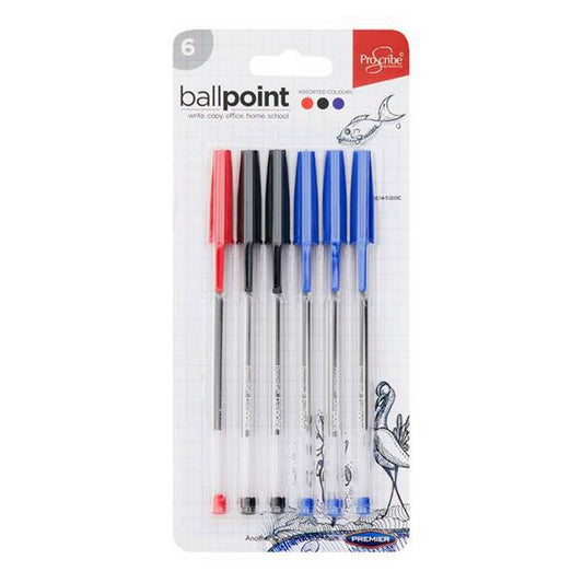 Ball Point Pen (3 Blue, 2 Black, 1 Red) - Pack of 6